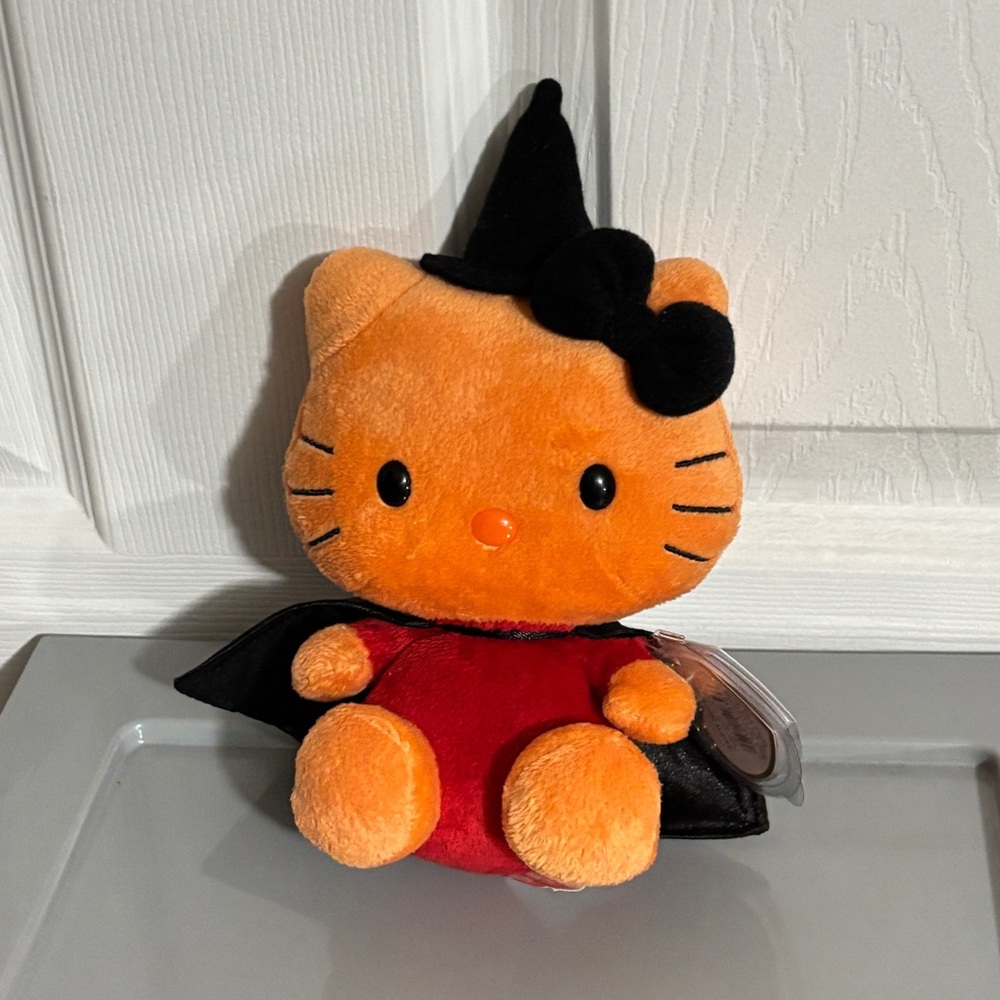 Halloween Hello Kitty Cat Plush with Witch Hat